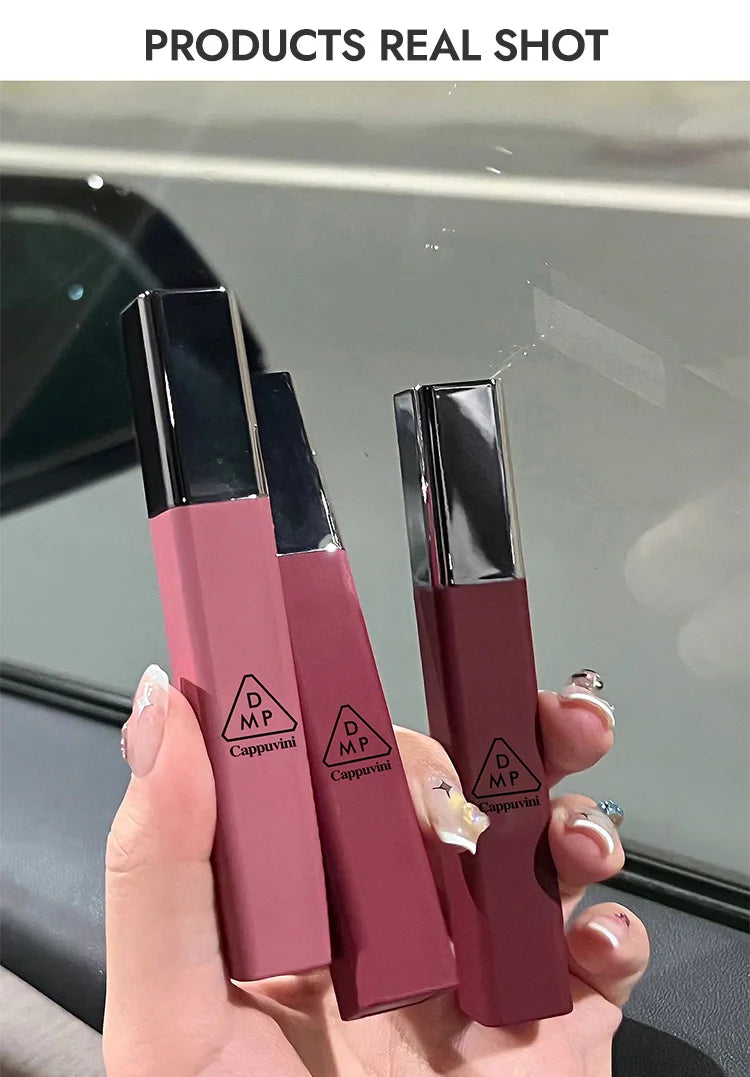 Cappuvini Matte Velvet Lip Glaze Moisturizing Smooth Long-Lasting Lipstick Makeup Lip Gloss