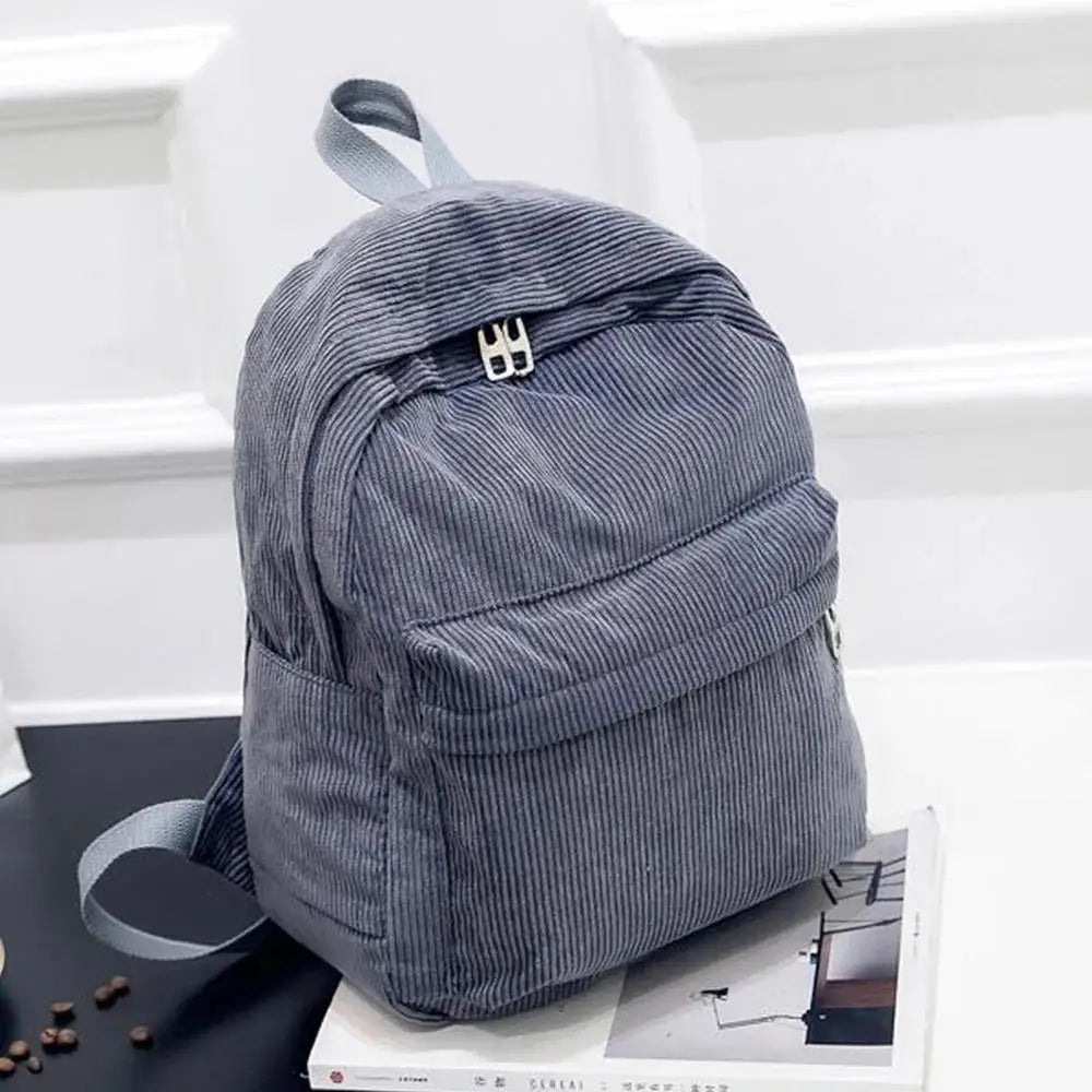 Corduroy Backpack College Bag
