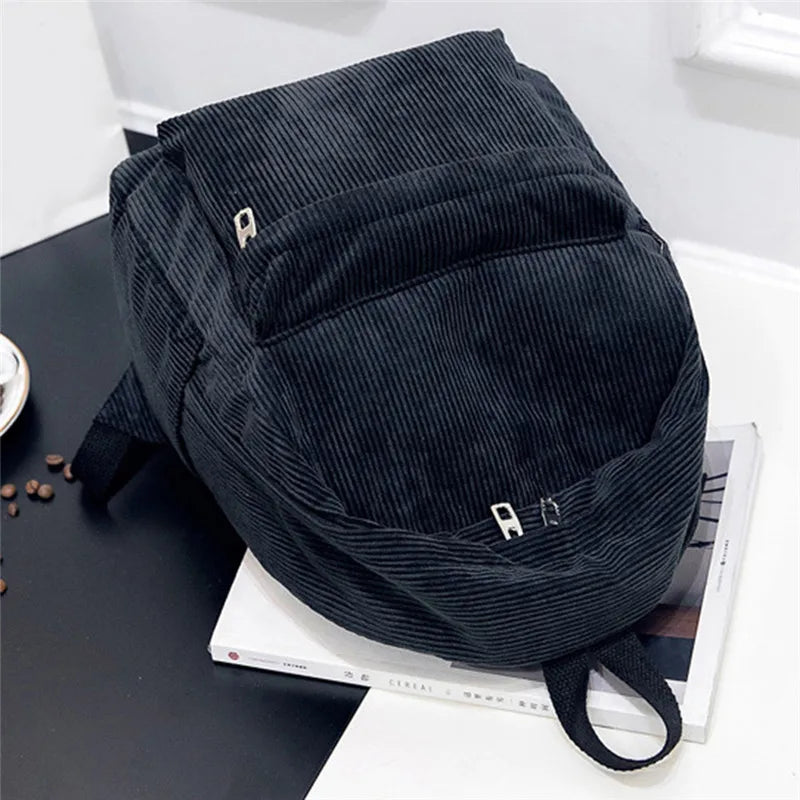 Corduroy Backpack College Bag
