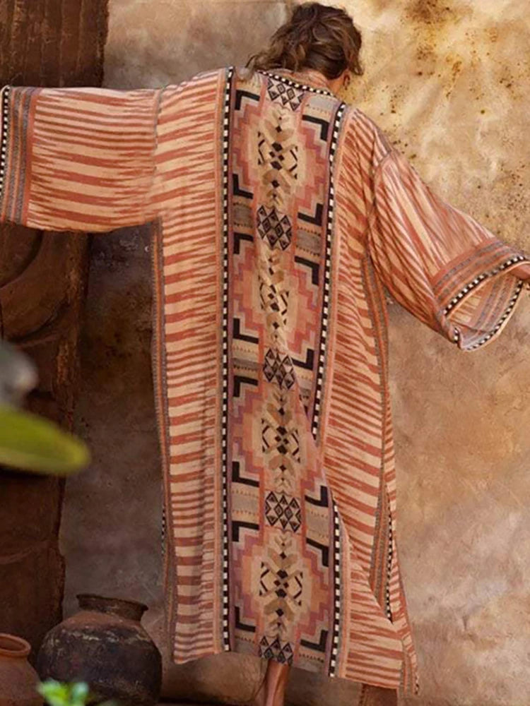 2025 Beach Kimono Cover-up Loose Swimsuit Cover Up Front Open Belt Kaftan Robe Plage Beach Pareos Dress Tunic Beach Wear