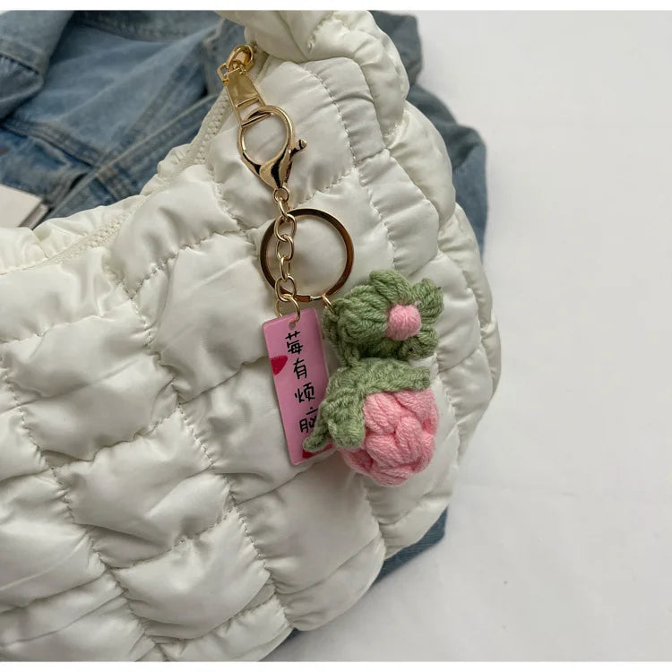 Korean Style Women's Shoulder Bag Cute Bubble Dumpling Foldable Cloud Bag Casual Fashion  bags for women luxury designer